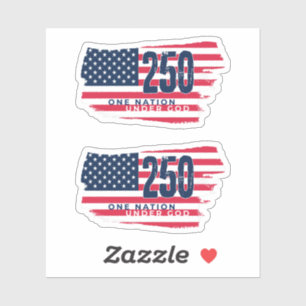 Amerika 250 Jaar Retro Vlag 250ste Verjaardag Sticker