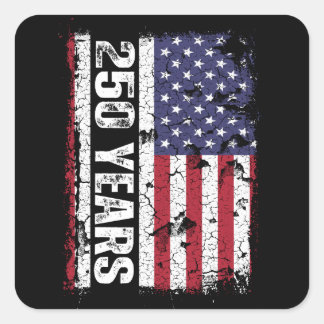 Amerika 250 Jaar Retro Vlag 250ste Verjaardag Vierkante Sticker