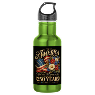 Amerika 250 jaar sinds 1776 bloemrijk patriottisch waterfles