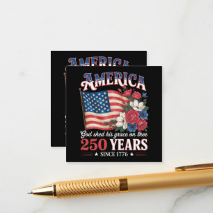 Amerika 250 Jaar Vlag Bloemstuk Informatiekaartje