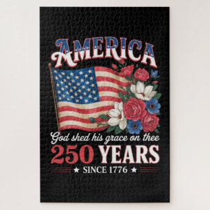 Amerika 250 Jaar Vlag Bloemstuk Legpuzzel