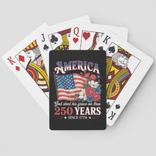 Amerika 250 Jaar Vlag Bloemstuk Pokerkaarten