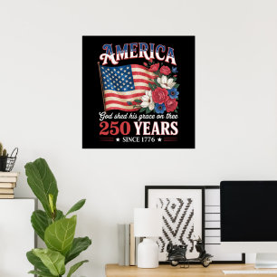 Amerika 250 Jaar Vlag Bloemstuk Poster