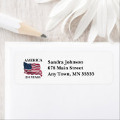 Amerika 250 Jaar Vlag Etiket (Insitu)