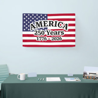 Amerika 250 Jaar Vlag Spandoek