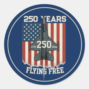 Amerika 250 Jaar Vrij Vliegen - 1776-2026 Ronde Sticker