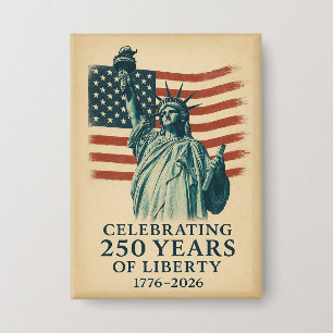 Amerika 250 Jaar Vrijheid Patriotistische Viering Button