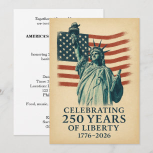 Amerika 250 Jaar Vrijheid Patriotistische Viering Kaart