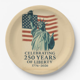 Amerika 250 Jaar Vrijheid Patriotistische Viering Papieren Bordje