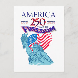 AMERIKA 250 JAAR VRIJHEID STANDBEELD VAN DE VRIJHE AANKONDIGINGSKAART