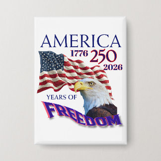 Amerika 250 Jaar Vrijheidsvlag met Steenarend Button