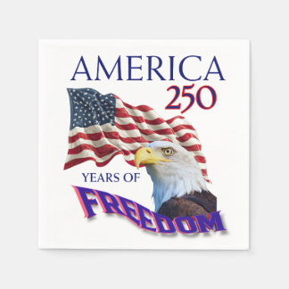 Amerika 250 Jaar Vrijheidsvlag met Steenarend Servet