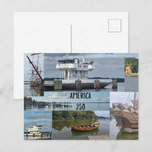 Amerika 250 Jamestown/Williamsburg Botens en Water Briefkaart