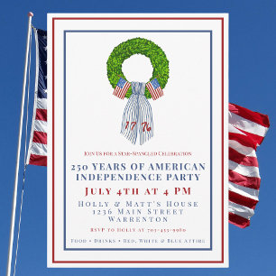 Amerika 250 Patriotische Krans Grandmillennial 177 Kaart