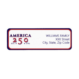 Amerika 250 Patriottisch Jubileum Etiket