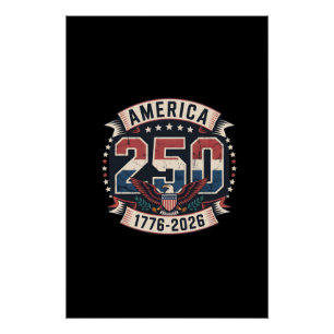 Amerika 250 Patriottisch Vintage Design Tri-Blend Perfect Poster