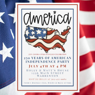 Amerika 250 Patriottische Partij / Rood Wit en Bla Kaart