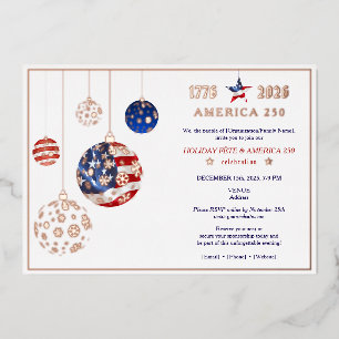 Amerika 250 Patriottistisch Feestdag Fête Jubileum Folie Uitnodiging