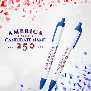 Amerika 250 Politieke Verkiezingscampagne Kandidaa Zwarte Inkt Pen