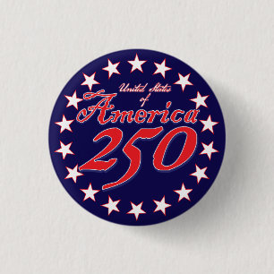 Amerika 250 ronde button 3,2 cm