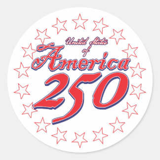 Amerika 250 ronde sticker