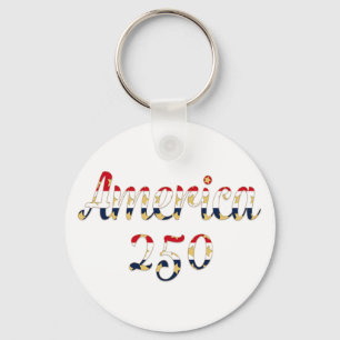 Amerika 250 Rood, Wit Blauw Nepgoud Sleutelhanger