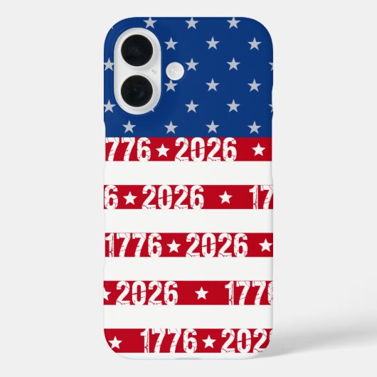 Amerika 250 Stars & Stripes 1776 2026 Nummers Case-Mate iPhone Case (Achterkant)