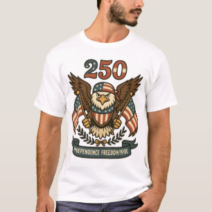 Amerika 250 Stekelige Amerikaanse Arend Patriottis T-shirt