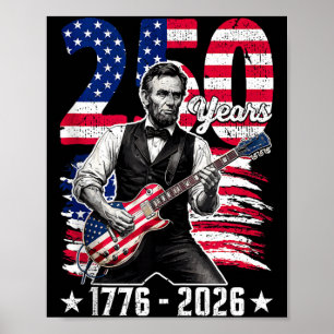 Amerika 250 usa jaren 1776 2026 retro lincoln poster