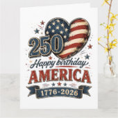 Amerika 250 Viering Kaart (Gele Bloem)
