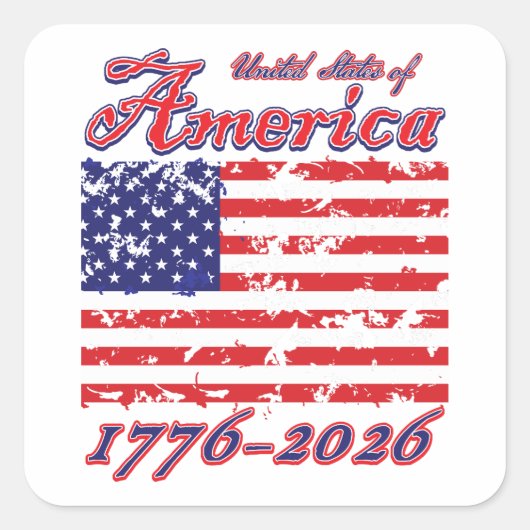 Amerika 250 vierkante sticker (Voorkant)