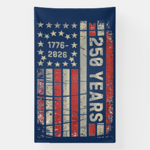 Amerika 250 Vintage Patriottisch Jubileumontwerp Spandoek