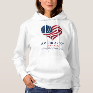 Amerika 250 Vlag Hart 1776-2026 Dames Hoodie