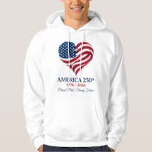Amerika 250 Vlag Hart 1776-2026 Heren Hoodie