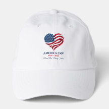 Amerika 250 Vlag Hart 1776-2026 Patriottische Hoed