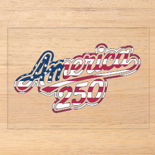 Amerika 250 Vlag Script Semiquincentennial Ontwerp Acryl Uitnodigingen
