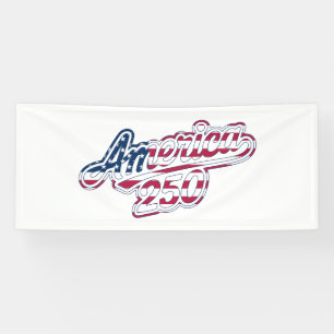 Amerika 250 Vlag Script Semiquincentennial Ontwerp Spandoek