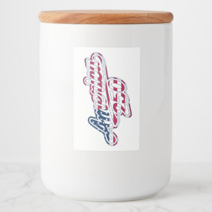 Amerika 250 Vlag Script Semiquincentennial Ontwerp Voedselcontainer Etiket