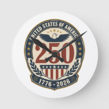 Amerika 250e verjaardag 1776-2026 wandklok