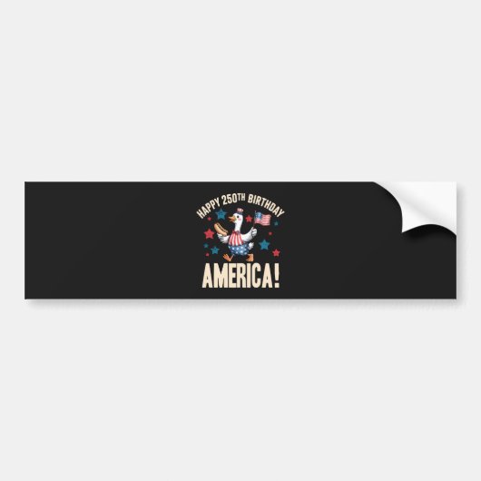 Amerika 250e verjaardag Dwaze Patriottische Gans Bumpersticker (Voorkant)