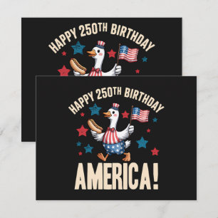 Amerika 250e verjaardag Dwaze Patriottische Gans Kaart
