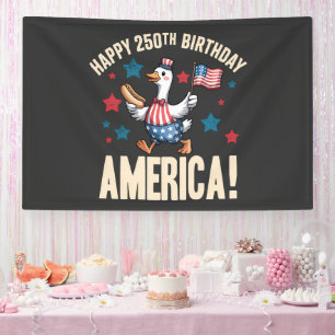 Amerika 250e verjaardag Dwaze Patriottische Gans Spandoek