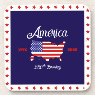Amerika 250e Verjaardag Patriottisch Bier Onderzetter