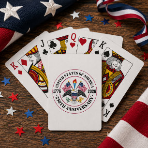 Amerika 250e verjaardag Patriottische adelaar embl Pokerkaarten