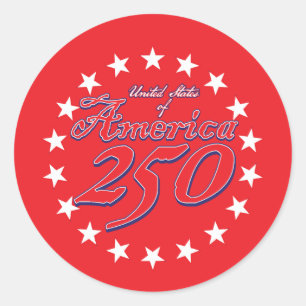 Amerika 250e verjaardag ronde sticker