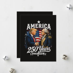 Amerika 250e verjaardag Trump Washington Feestdagenkaart