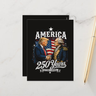 Amerika 250e verjaardag Trump Washington Feestdagenkaart