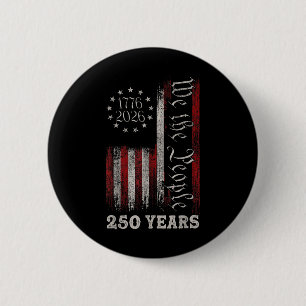 Amerika 250e verjaardag Us Vlag 250 Jaar Wij Het V Ronde Button 5,7 Cm