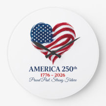 Amerika 250e Verjaardag Vlag Hart Klok
