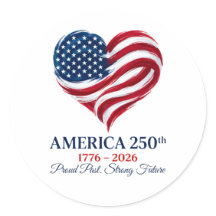 Amerika 250e Verjaardag Vlag Hart Sticker